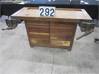 Heavy duty work bench with vises