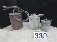 Fuel cans & hand grease pump