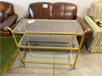 Brass and glass bar cart