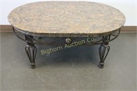 Oval Coffee Table w/ Granit Style Top