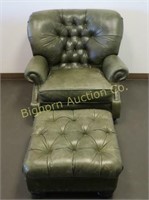 Lauren Leather Chair & Ottoman Hand Crafted
