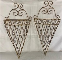 Pair of Wire Wall Pockets/Sconces