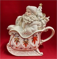 Lenox Florentine & Pearl Santa Teapot