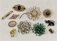 Lot 11 Assorted Costume Brooches