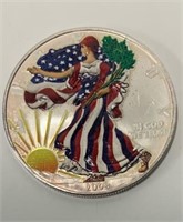 2008 Painted Walking Liberty  Silver Dollar