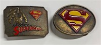 2 Vintage Superman Belt Buckles - Lee Co.