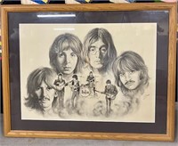 Framed Beatles Lithograph