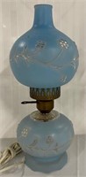 Vintage Blue Electric Hurricane Type Lamp