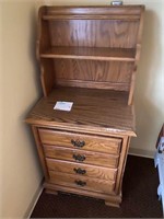 3 Drawer Oak Dresser with shelving -Nightstand