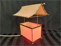 Retro Wishing Well Desk Lamp with Red Bulb