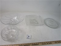 GLASS SERVING TRAYS AND DISPLAY BOWLS