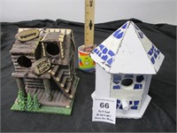 TWO BIRD HOUSES