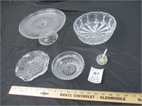 CAKE PLATE AND MISC DISHES