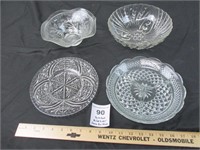 CLEAR GLASS WITH PATTERNS 4PCS