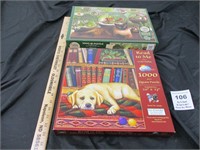 2 LIKE NEW PUZZLES DOG AND CAT