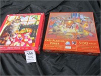 2 LIKE NEW PUZZLES  OF CATS