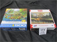 2 LIKE NEW WOLVES AND WILDLIFE PUZZLES