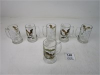 6 SCHMIDT COLLECTOR BEER GLASSES