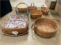 Lot of longaberger baskets.