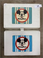 Pair of Mickey Mouse record players.