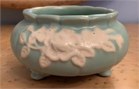 Weller Turquoise Cameo Footed Bowl