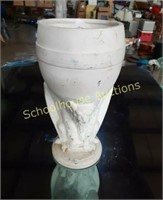White ceramic Gargoyle vase marked