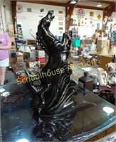Awsome Vintage light up 17" Black Ceramic  Horse
