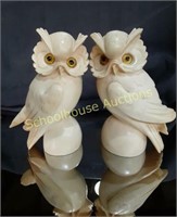 Beautiful Owl Statues 7" Marked Giammelli tagged