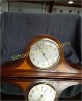 Vintage Electric Inlaid Wood Mantel Clock