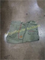 Vintage boy scout uniform. Shirt, pants, hat