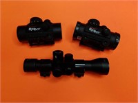 3 Red Dot Scope Sights, Need Batteries