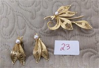 2 Pair of Earrings & 1 Brooch