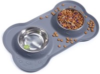Vivaglory Puppy Cat Bowls, Set of 2, Stainless