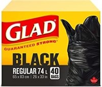 Glad Black Garbage Bags - Regular 74 Litres - 40