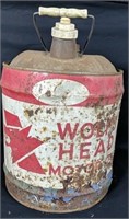 5 Gallon Wolf's Head Motor Oil Can