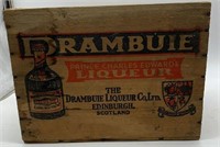 vintage drambuie liquor wooden crate