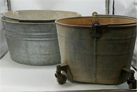 vintage galvanized tin tubs