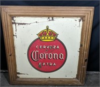Framed Metal Corona Sign