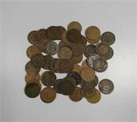 50  Mixed dates  Indian Head Cents