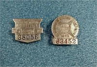 1939 & 1940  MN  Chaauffeur metal badge / license