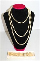 SELECTION OF PEARL LIKE COSTUME JEWELRY