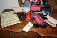Large lot of glasses and sunglasses, cases