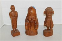 SELECTION OF WOOD CARVED FIGURES-ASIS
