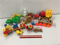 Wooden and plastic toys