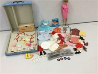 Midget doll, Barbie storage case,clothes and
