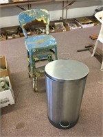 Step stool and waste basket
