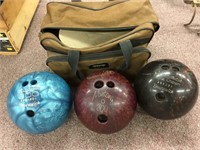 Bowling balls with bag