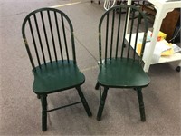 Pair of painted wood chairs