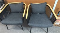 Pair of Cushioned Outdoor Metal Chairs - Project