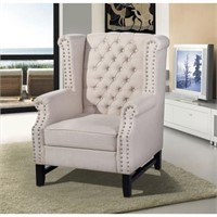 Best Master Furniture's Rustic Tufted Fabric Chair